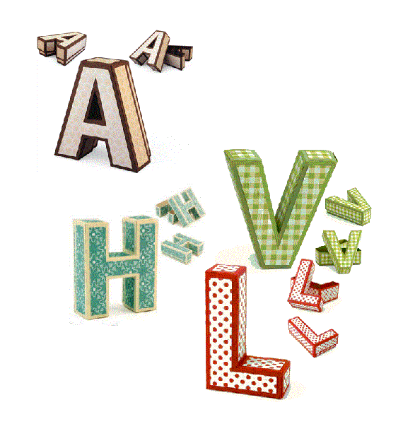 LETRAS EM 3D - SCRAPBOOK (Unit.)